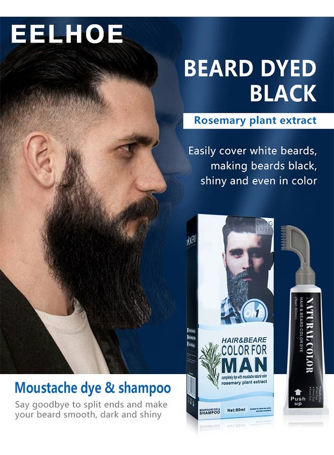EELHOE Hair & Beare Color For Man,RHair & Beare Color For Man,Rosemary 2 in 1 Beard Dye ,Effective Enhance Facial Hair (Natural Black)osemary 2 in 1 Beard Dye ,Effective Enhance Facial Hair (Natural Black) - Image 3